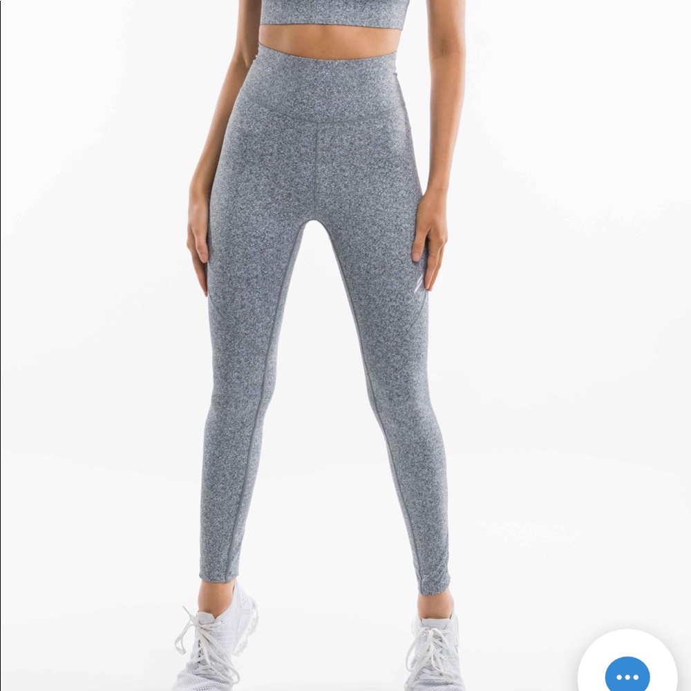 DOYOUEVEN High Waisted Leggings, Size Small in Gray Marl Color
